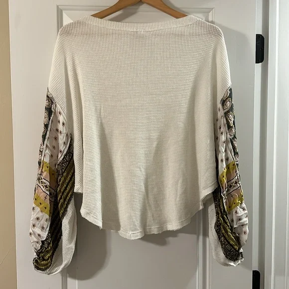 Free people white boho long sleeve top - Picture 3 of 4